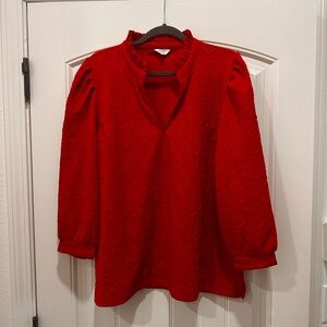 Crown & Ivy long sleeve blouse red size XXL